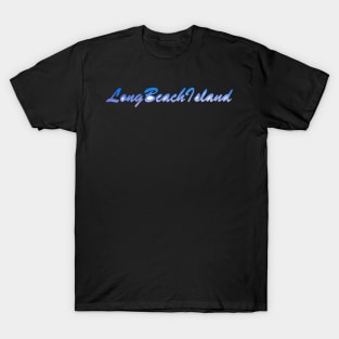 Long Beach Island LBI Blue Script T-Shirt